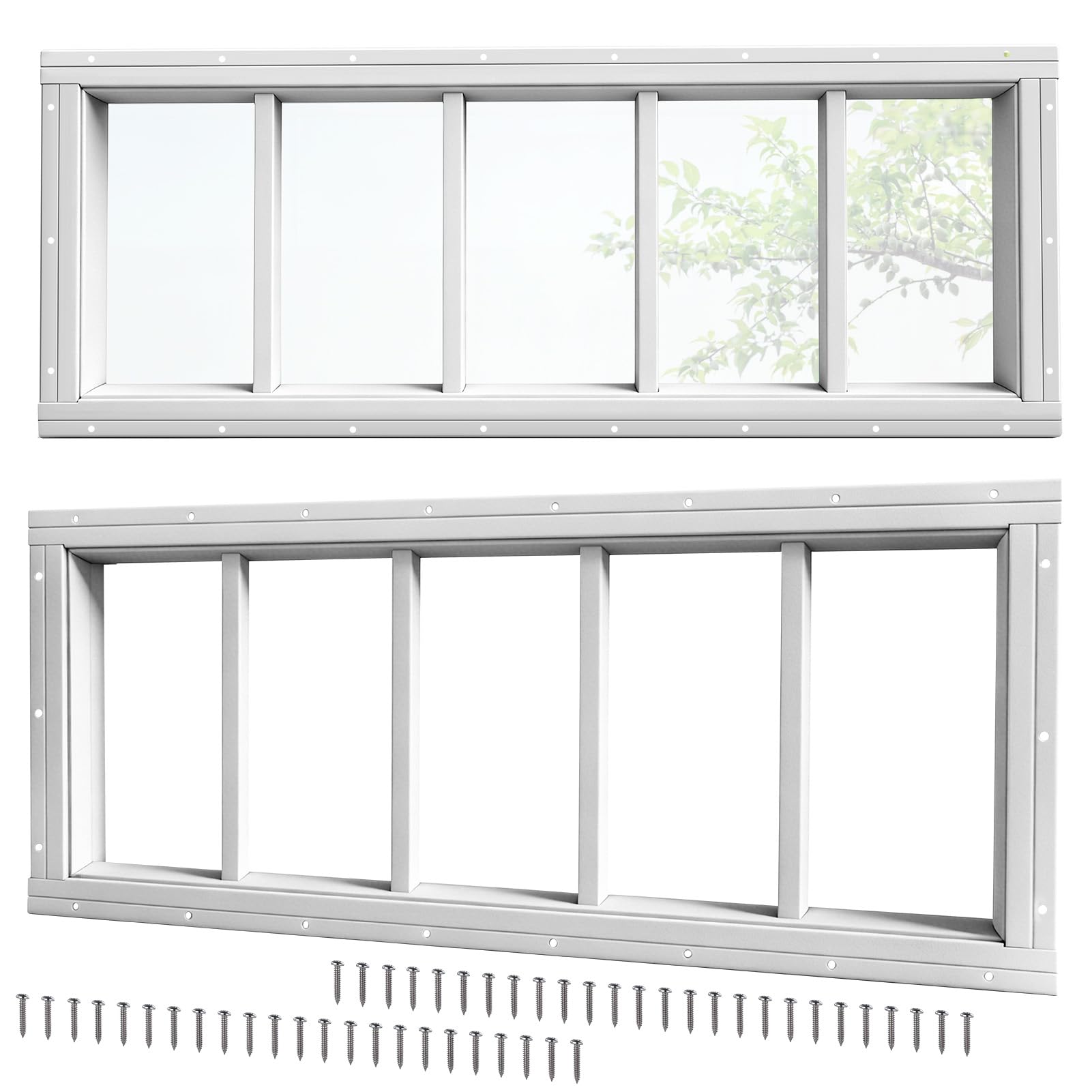 Fenêtre d'abri de jardin double vitrage trempé coulissant pour garage et grange
