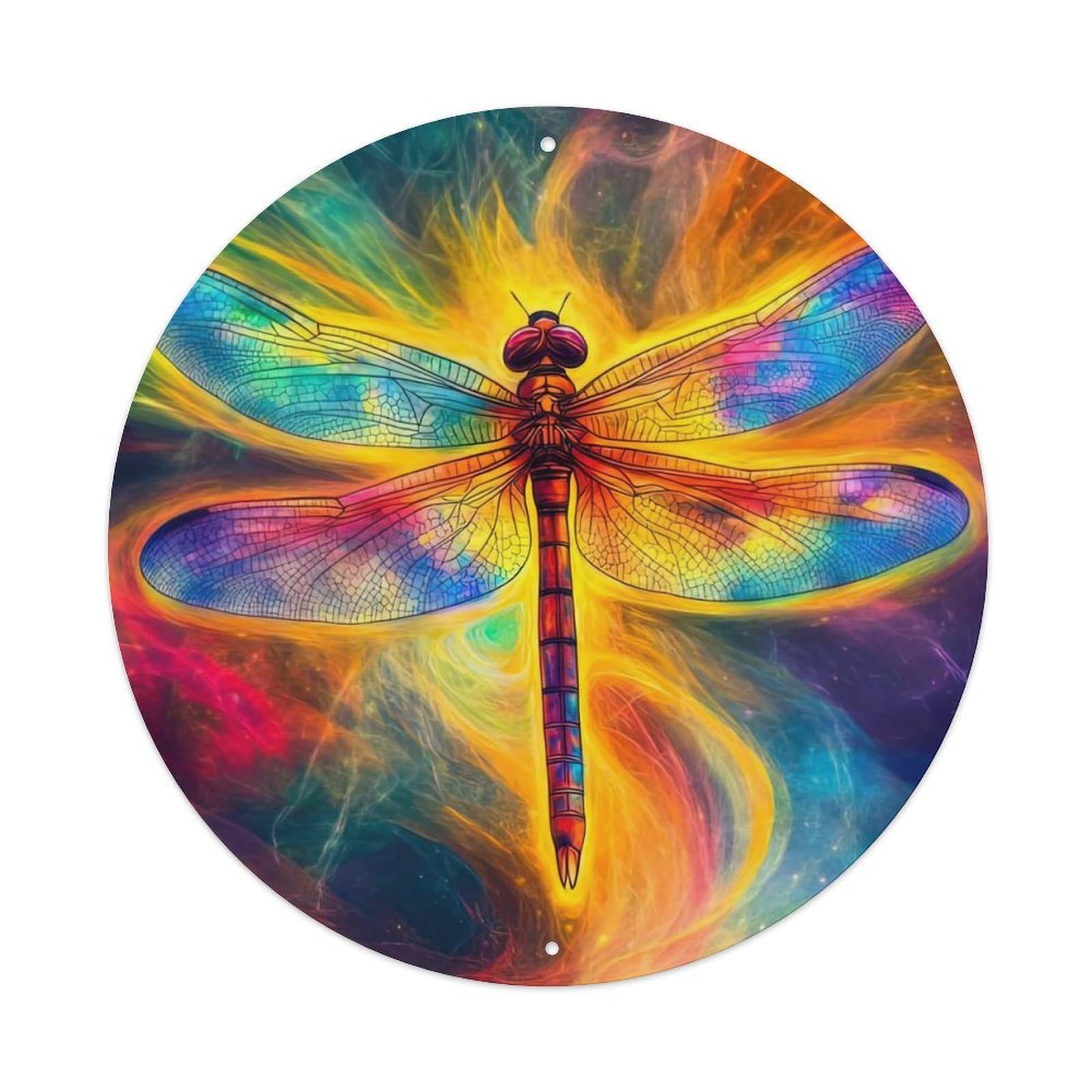 Animal Dragonflies in The Universe Artwork Vintage Metal Tin Sign Plaque Wall Decor for Cafe, Club Bar, Office, Garden Metal Poster 8x8Inch