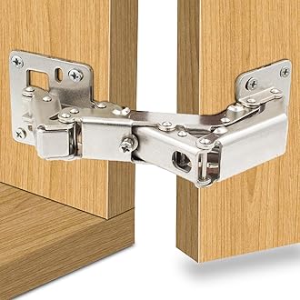 170 Degree Hinges Frameless Cabinet Door Hinges Hidden Hydraulic Adjustable Mounting Hinges Soft Closing Stainless Steel Buffer Damping Wardrobe, 1 Pair (Full Coverage) (2 Pair)