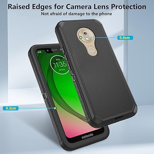 Miniatura 10 de Funda de teléfono para Moto G7 PlayMotoG7 Optimo XT1952DLTmobile Revvlry con protector de pantalla y cubierta celular híbrida a prueba de golpes,