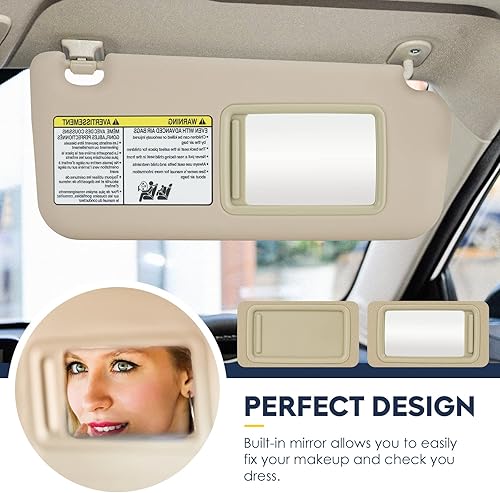 Miniatura 5 de Parasol del lado del pasajero derecho con ajuste ligero para Toyota RAV4 (techo con luz) 2006 2007 2008 2009 2010 2011 2012 2013, sustituye a