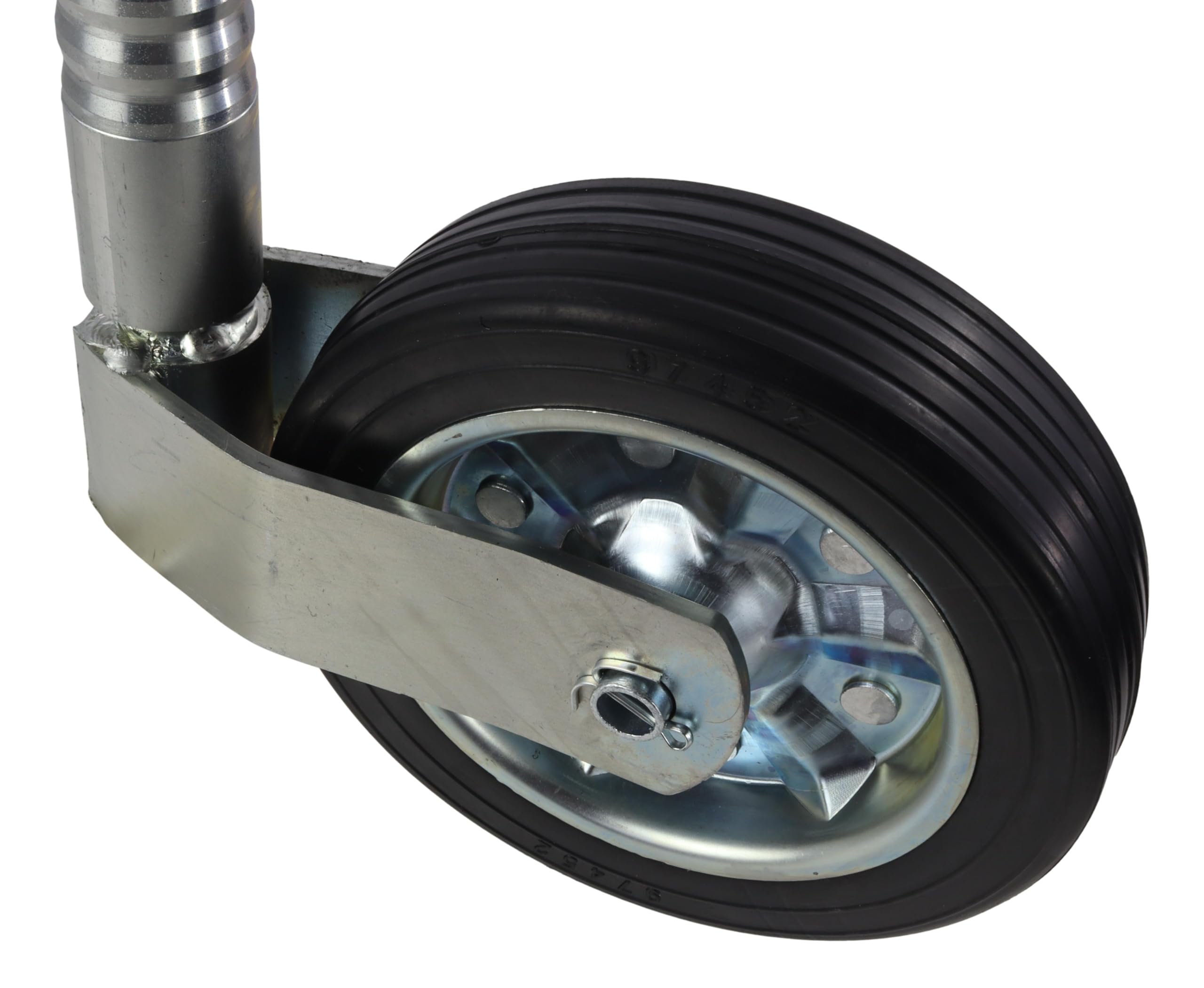 Stützrad Sicherheitsstützrad Rohr gerippt 48mm 300kg 220x60 Trailer Anti-Rutsch Caravan Anhänger Wohnmobil Rangierhilfe