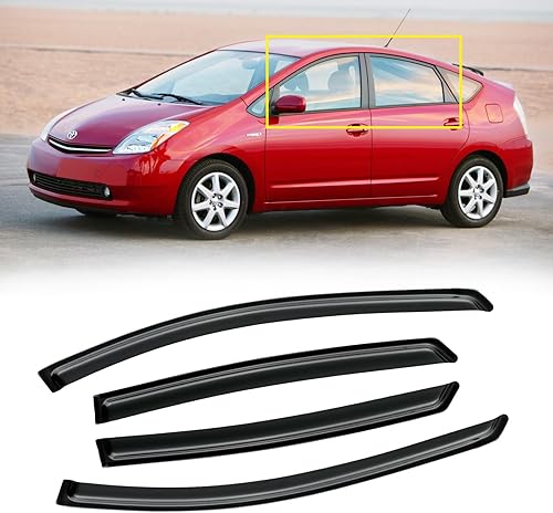 Miniatura 360 de Visera de ventana para Toyota 4Runner 2010-2024, protectores de lluvia de canal exterior, deflector de ventilación, sombra de viento, humo oscuro