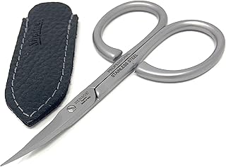 Professional Extra Pointed Cuticle Scissors Luxury Stainless Steel Manicure Cuticle Trimmer Tool in SHPITSER Genuine Leather Case Made in Italy