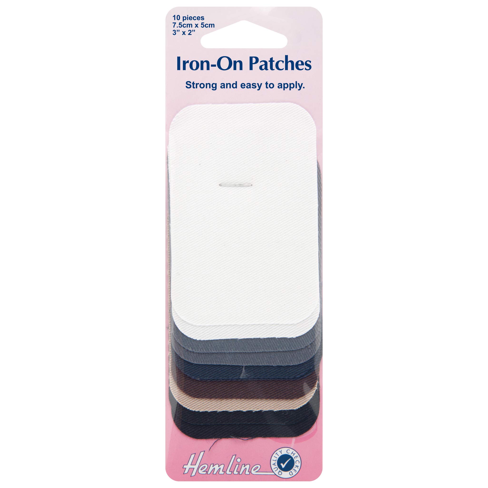 HEMLINE 690AC- IRON ON PATCHES FOR DECORATING AND MENDING - 10 PCS 7.5cm x 5cm -