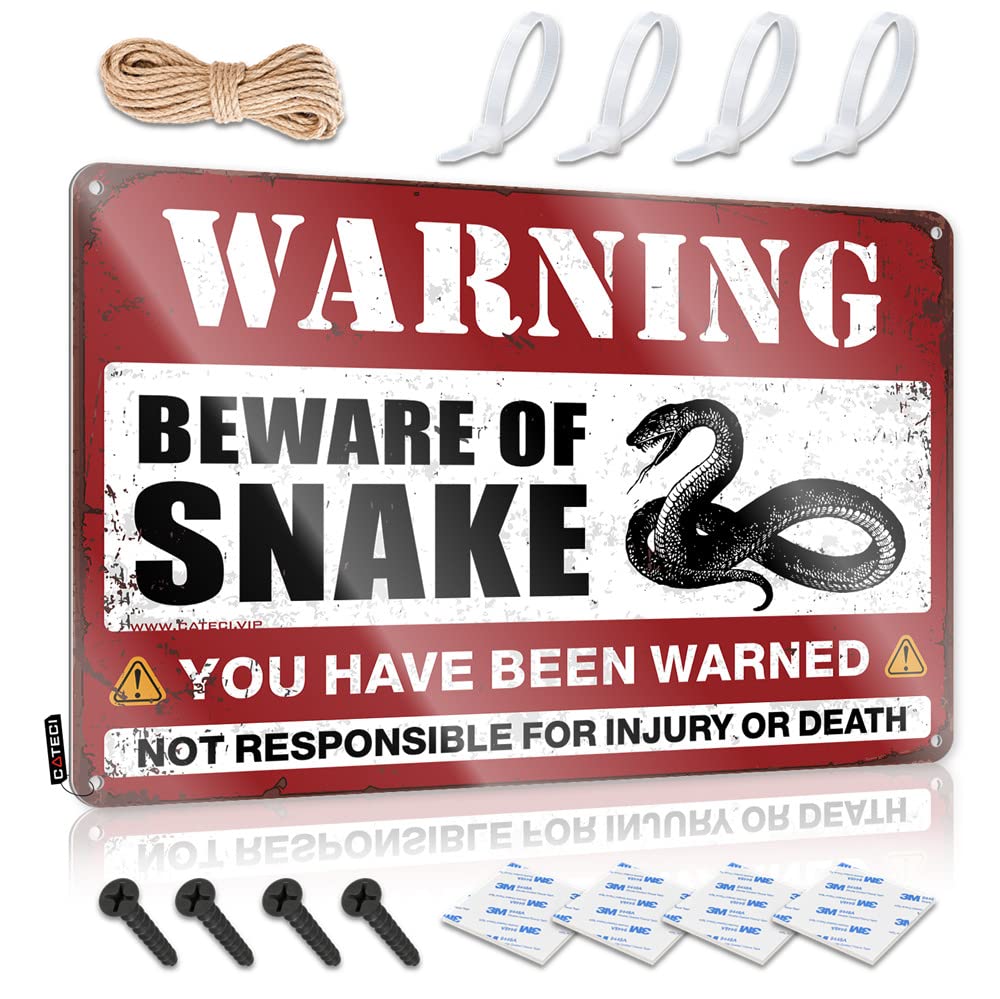 Drinking Signs Funny Beware Of Snake Sign Tin Signs For Garage Metal Bar Decor(30X40CM)