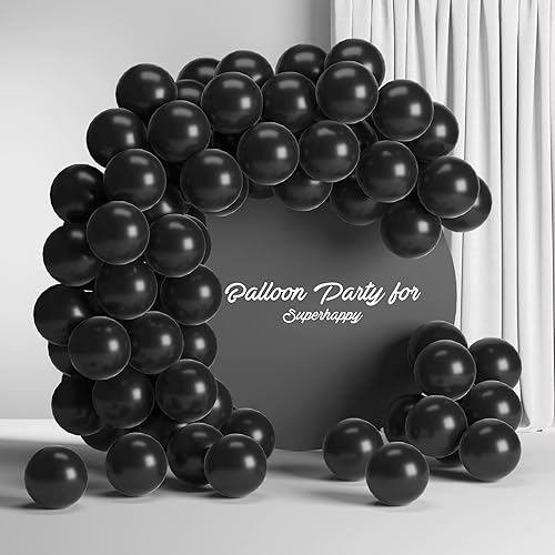 Miniatura 1 de Globos negros, paquete de 50, globos de látex de 12 pulgadas (50)