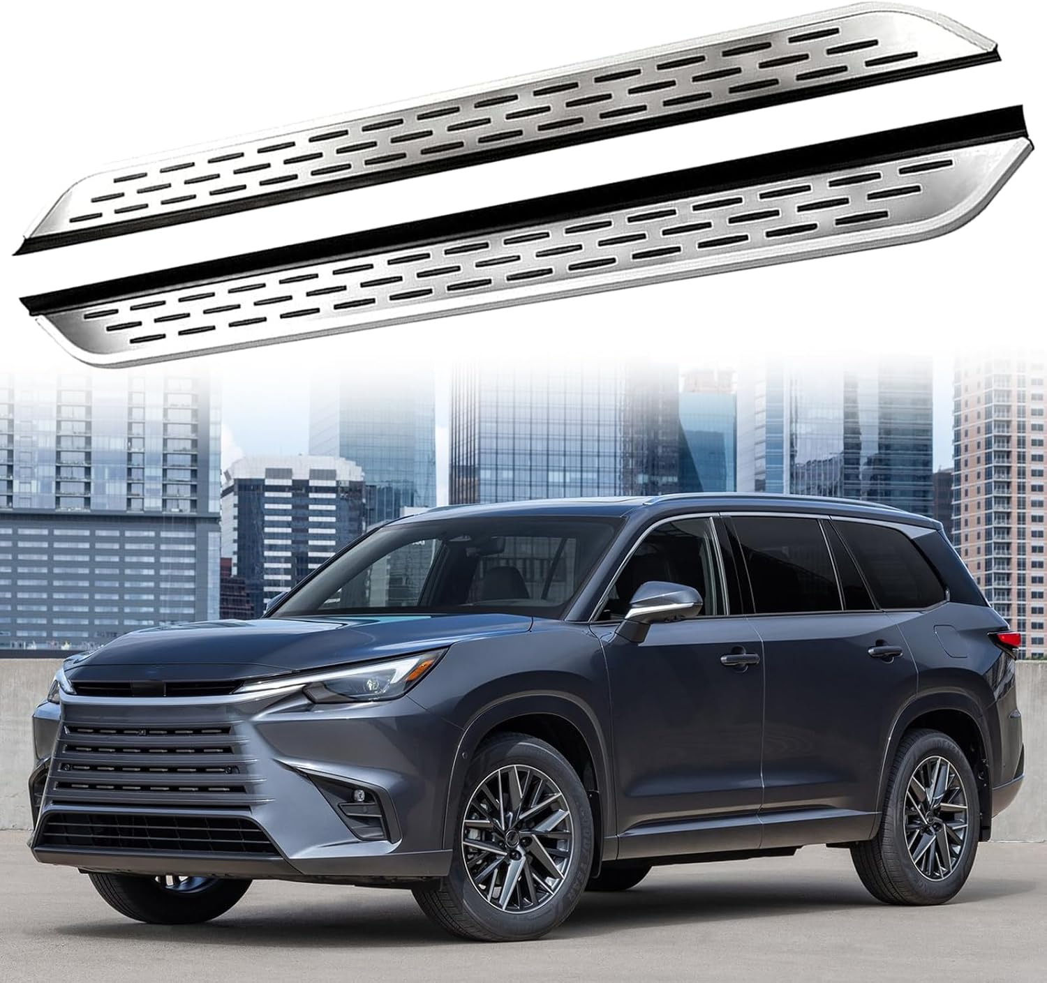 2Pcs Side Steps Pedal Nerf Bars Fits for Lexus TX 2023 2024 2025 Silver Running Boards