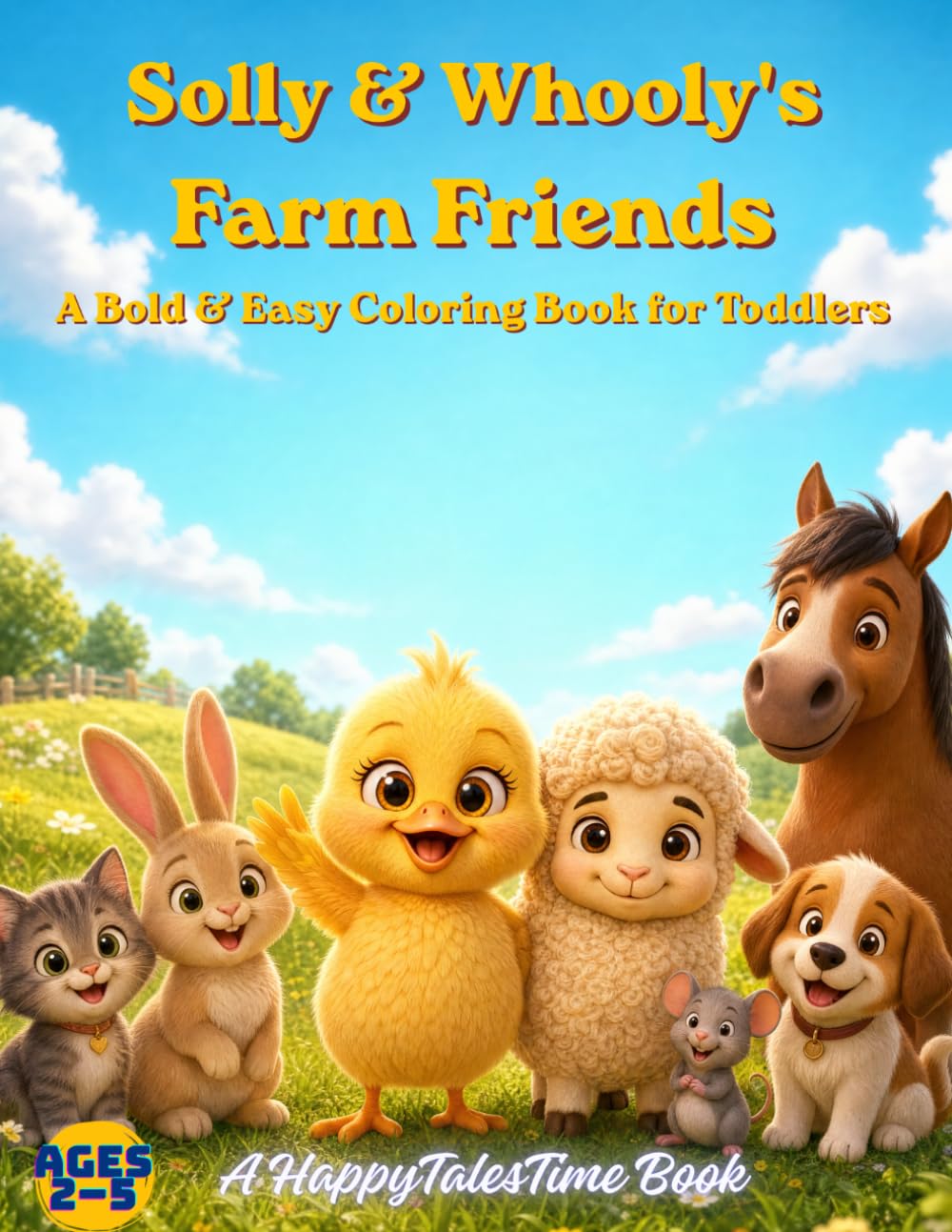 Solly & Whooly's Farm Friends: A Bold & Easy Coloring Book for Toddlers Ages 2-5