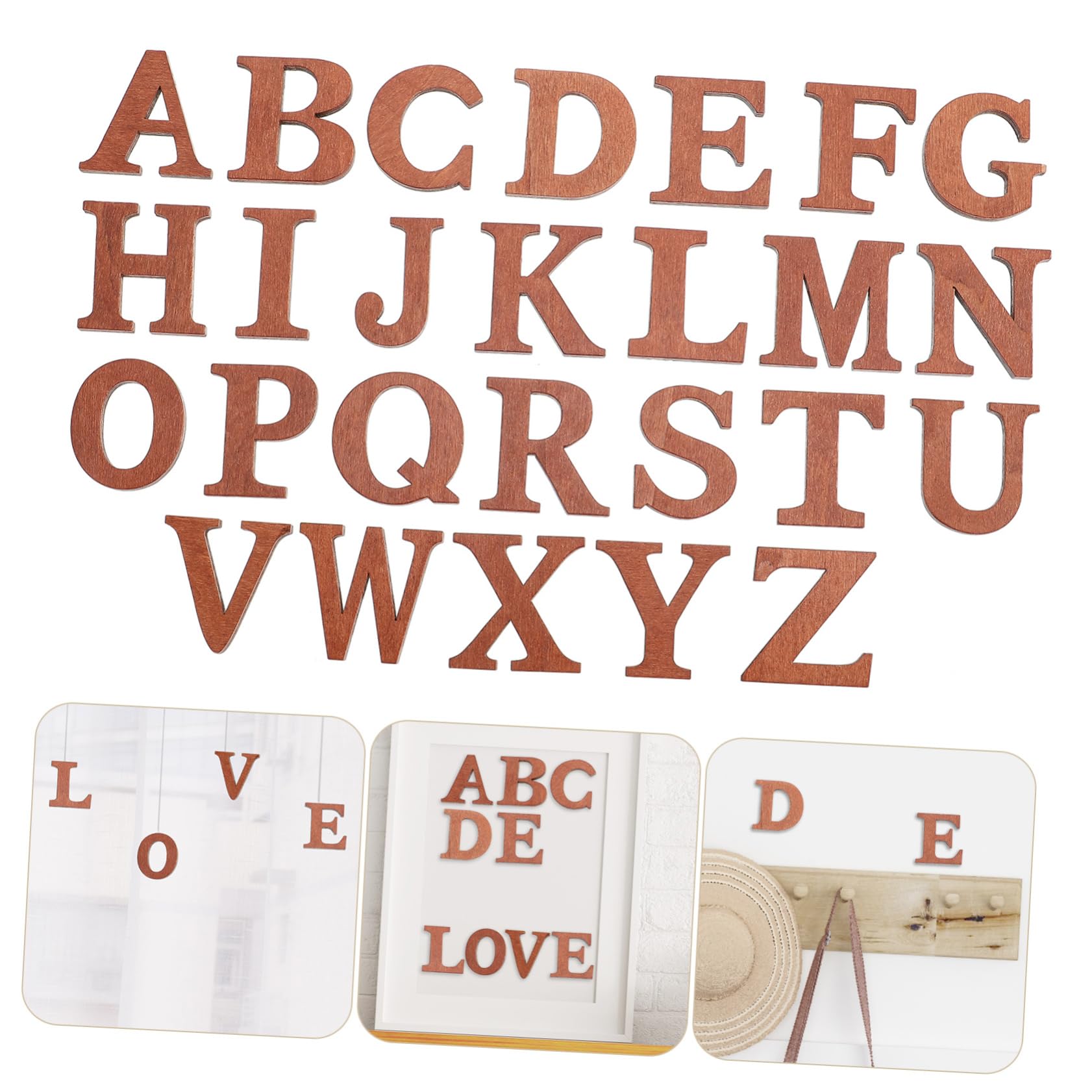 Homoyoyo 5 Series Letras De Madera Para Manualidades Del Alfabeto Infantil Suministros Estéticos Pequeños Para Decoraciones Letras Recortadas Tablero De Recortes De Letras 26 piezas x 5