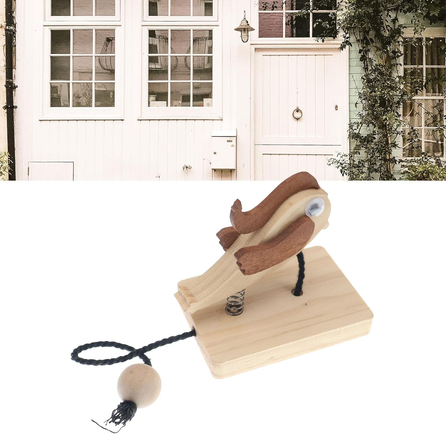 Woodpecker Door Bell Wooden Home Cafe Shop Barn Bird Door Knocker Front Door