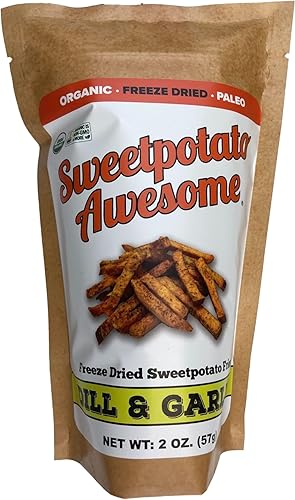 Freeze Dried Organic Eneldo y Ajo Patatas Fritas - Paquete de 7 bolsas de 2 onzas