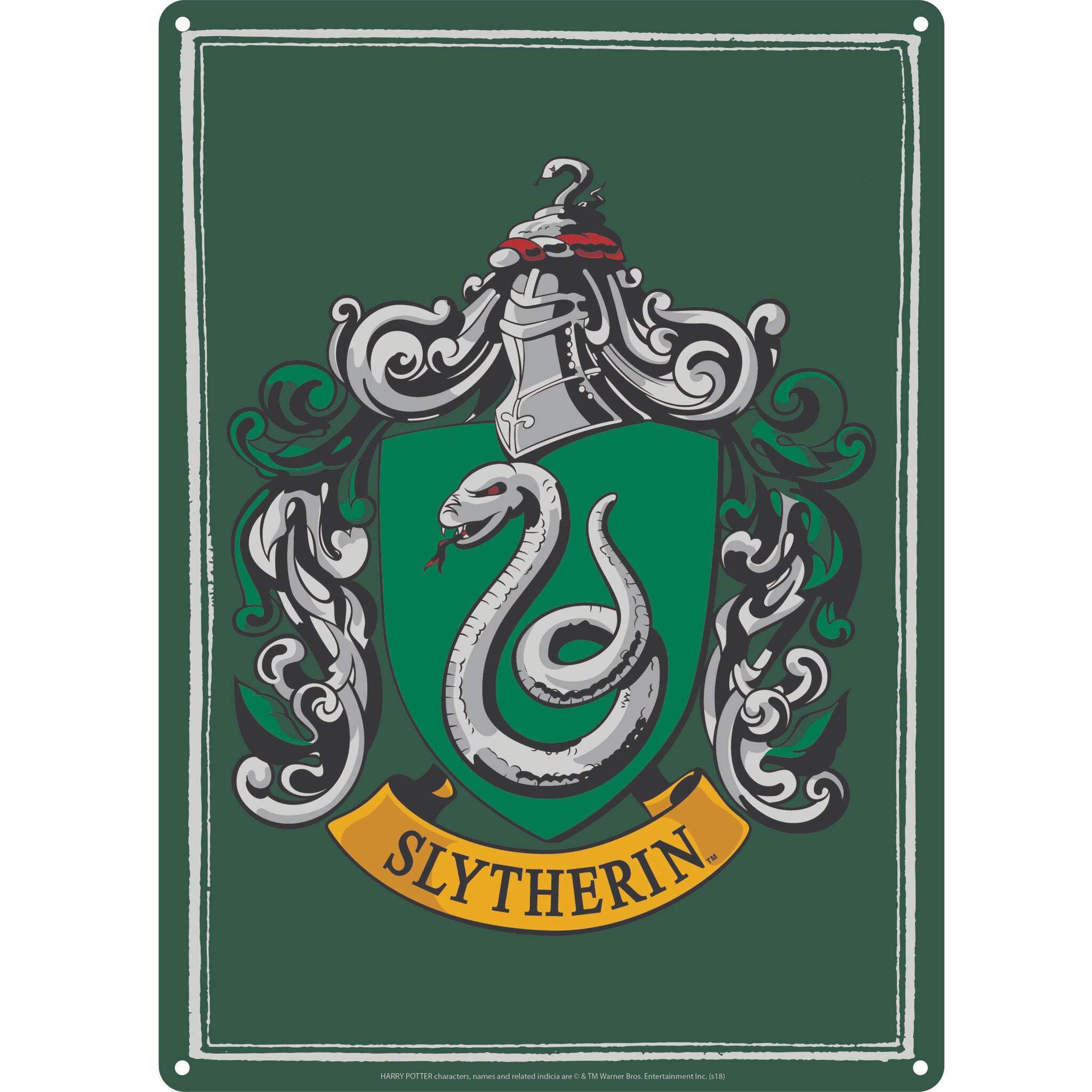 Half Moon Bay | Sztuka ścienna z Harrym Potterem, blaszane znaki z herbem Slytherinu, plakaty z Harrym Potterem do sypialni, dekoracja sypialni z Harrym Potterem, akcesoria do sypialni chłopców, metalowa sztuka ścienna do sypialni Harry'ego Pottera