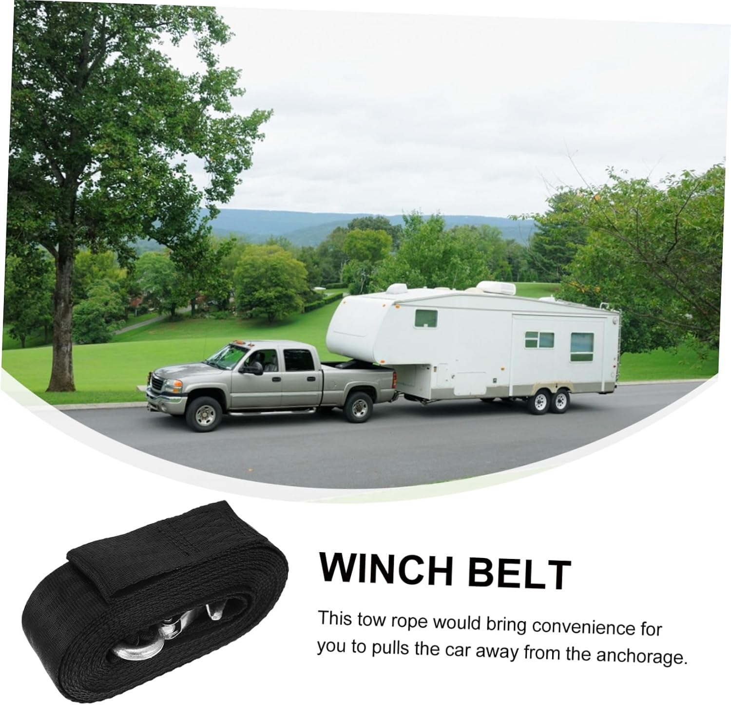 Manual Winch Strap Trailer Winch Strap for Boat Rope Hook Sturdy Polyester Tie Down