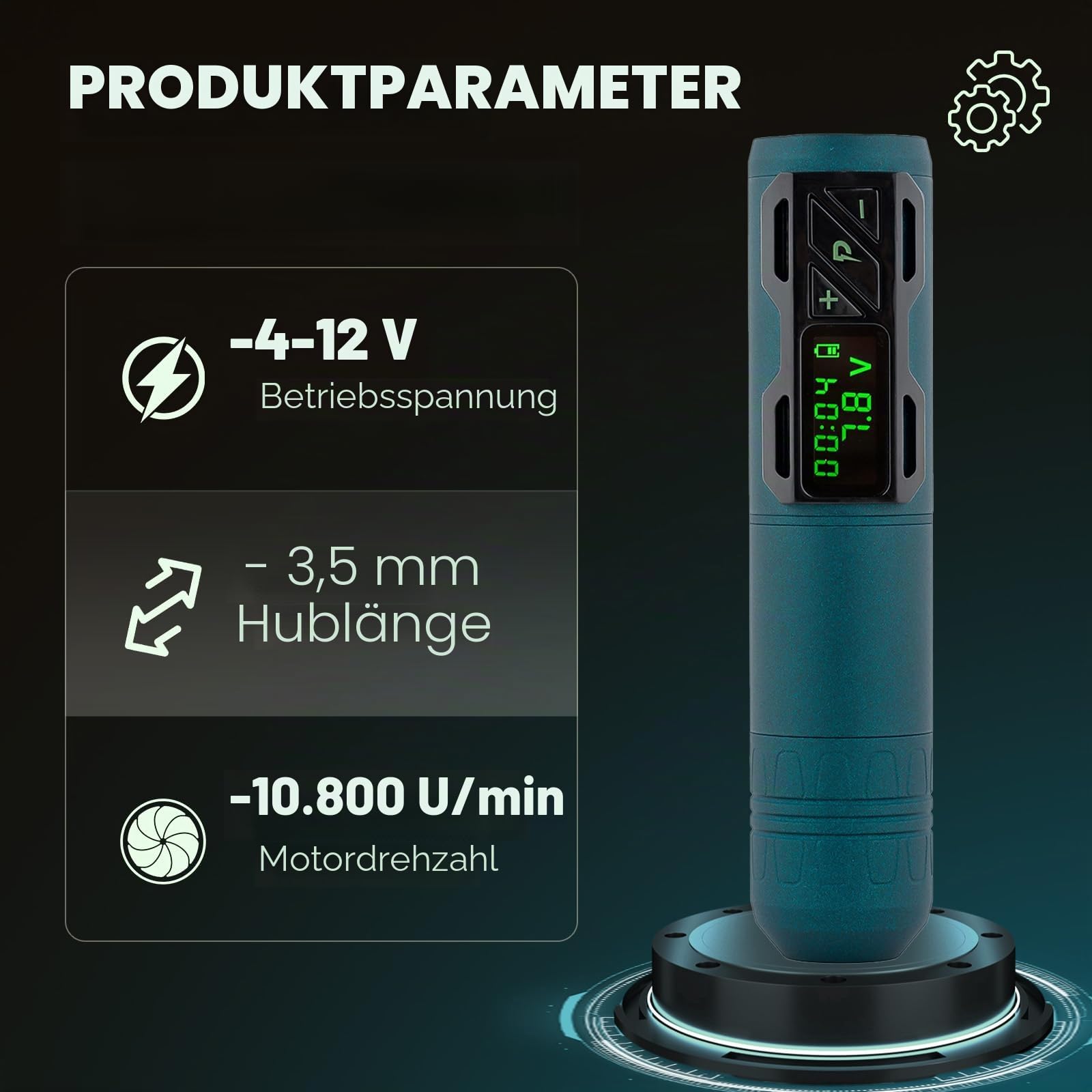 INKin Tattoo Maschine Set Anfänger, Kabelloser Tattoo Set mit 1800mAh Akku Bürstenloser Motor, 3.5mm Hublänge Tattoo Maschine, Tattoo Nadeln und Tattoo Farbe, Tattoo Zubehör Komplettes Set