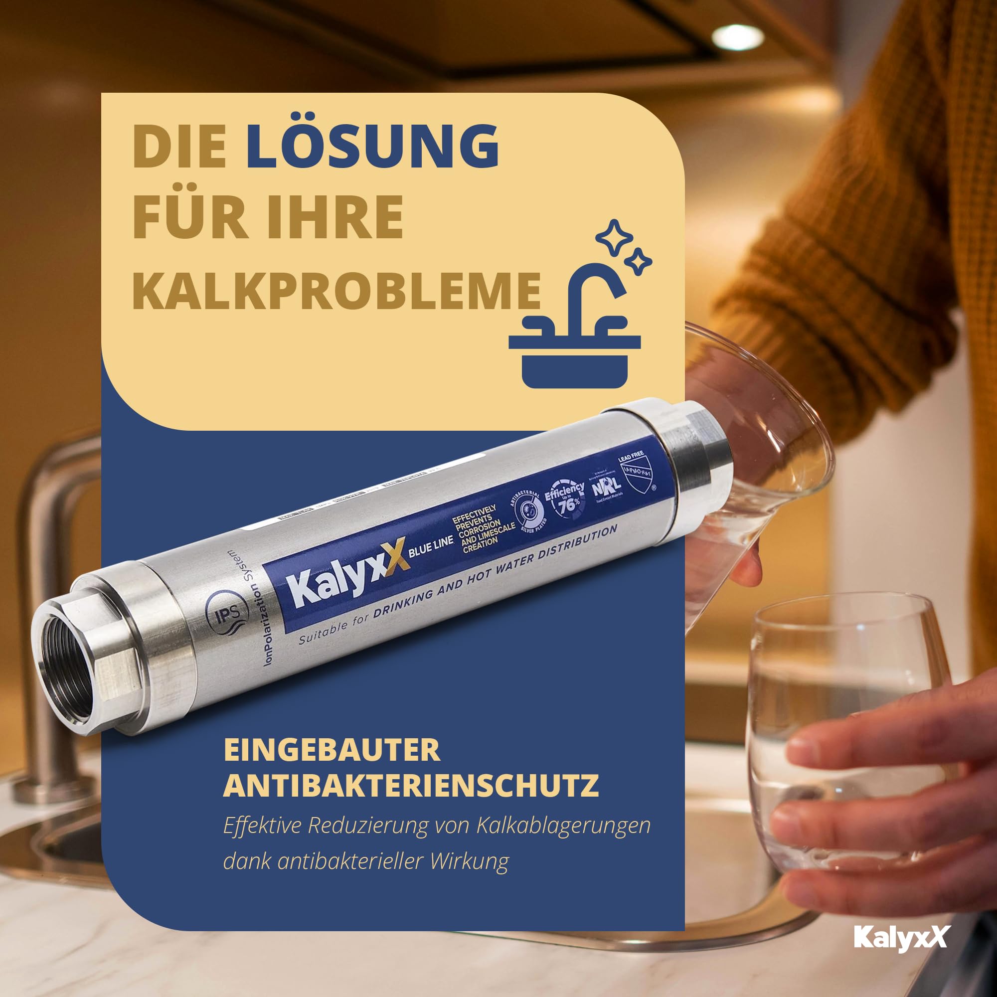 Swiss Aqua Technologies Kalyxx BlueLine G Wasserenthärter, Antikalk, antibakteriell, innovativ, IPS, Kalyxx BlueLine G 1 Zoll, IPSKXBG1 | Kalkabsenkung | schnelle Installation | wartungsfrei