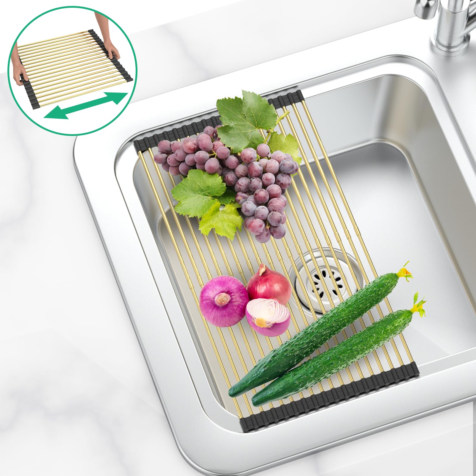Scolapiatti a Parete da Cucina sopra Il ripiano del lavello scolapiatti