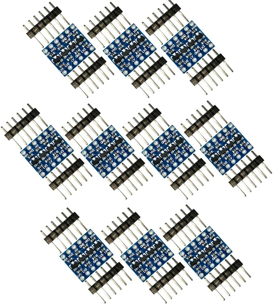10Pcs 3.3V-5V 4 Channels Logic Level Converter Bi-Directional Shifter Module for Arduino (Pack of 10) CYT1076