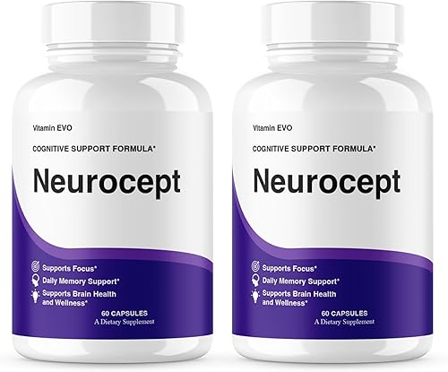 Neurocept - Cápsulas de suplemento cerebral (2 unidades), soporte oficial de enfoque nootrópico Neuro cept, fórmula avanzada Neurocept, soporte para