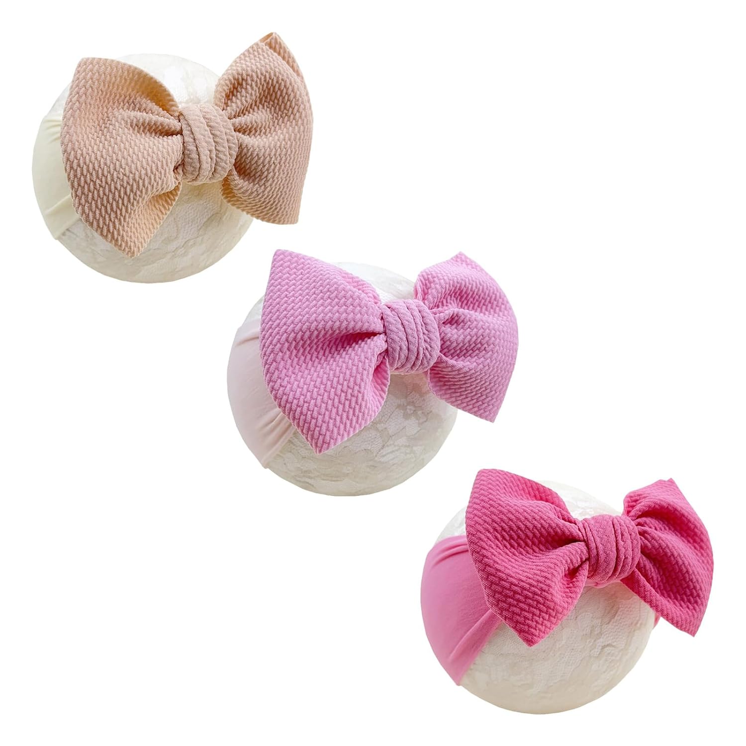 Baby Girl Headbands Nylon Bow Hair Accessories for Newborn Infants Toddlers (Y07, FZ)
