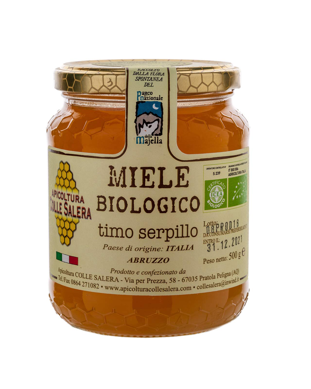 Miele biologico di Timo Serpillo - Italiano non Pastorizzato | Apicoltura Colle Salera (1 kg)