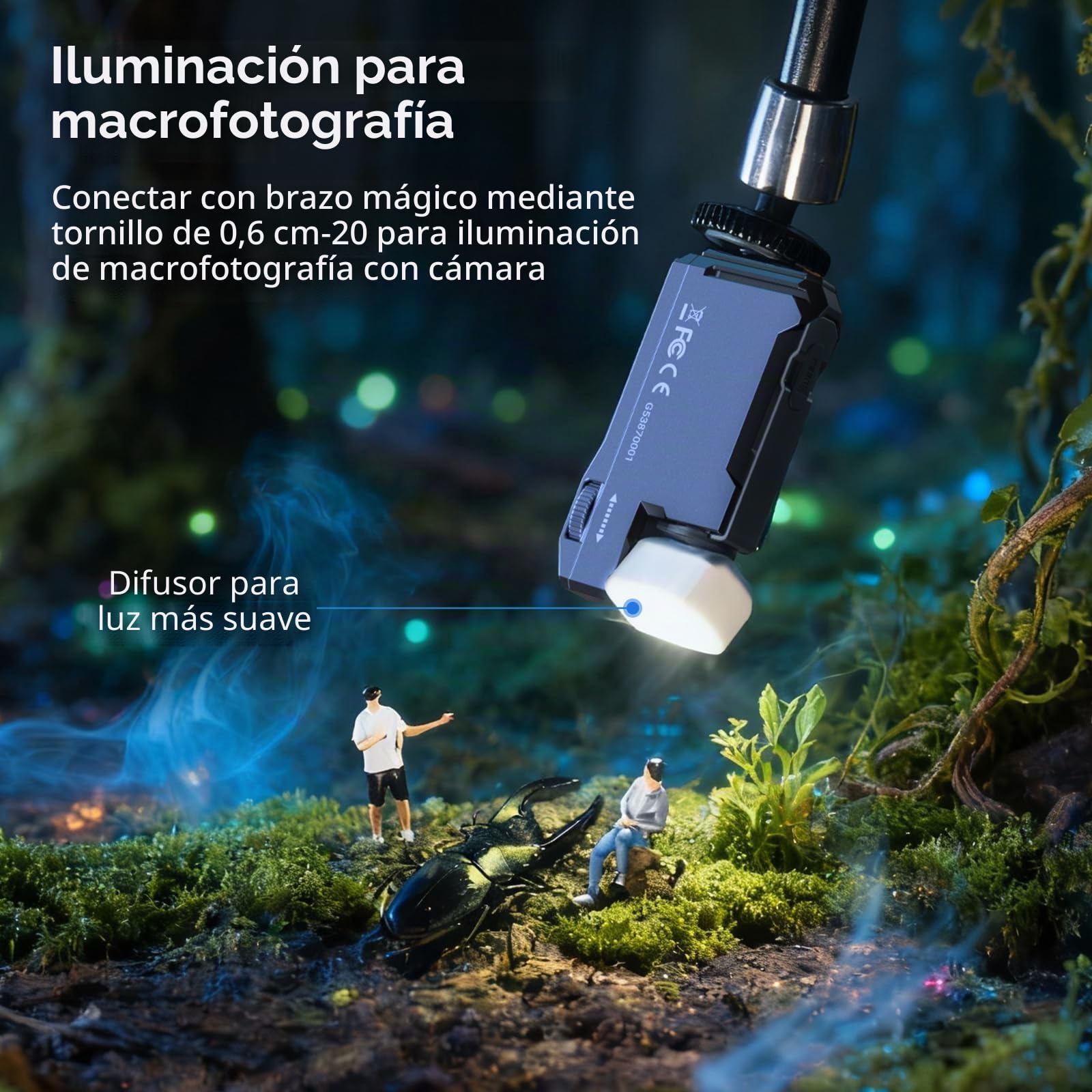 SMALLRIG x WUBEN G5 Linterna EDC Mini Recargable 400 Lúmenes, Magnética, Impermeable IP65, con Roscas 1/4”-20 y Difusor, para Camping y Señalización - 5710