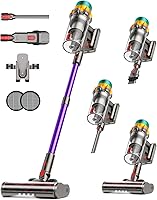 UOTKD P11 Cordless Stick Vacuum 55KPa Suction 65Min Runtime 2L Dust Cup Anti-Tangle Pet Hair Hardwood Carpet Purple