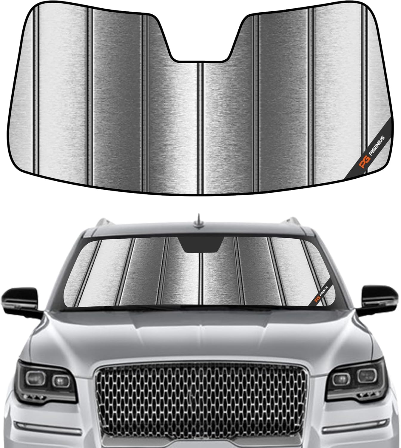 Pigenius Windshield Sunshade for Lincoln Navigator 2018-2025 Custom Front Window Sun Shade - Metallic
