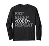 Coder Eat Sleep Code Repeat Programmer Developer Men Women Long Sleeve T-Shirt