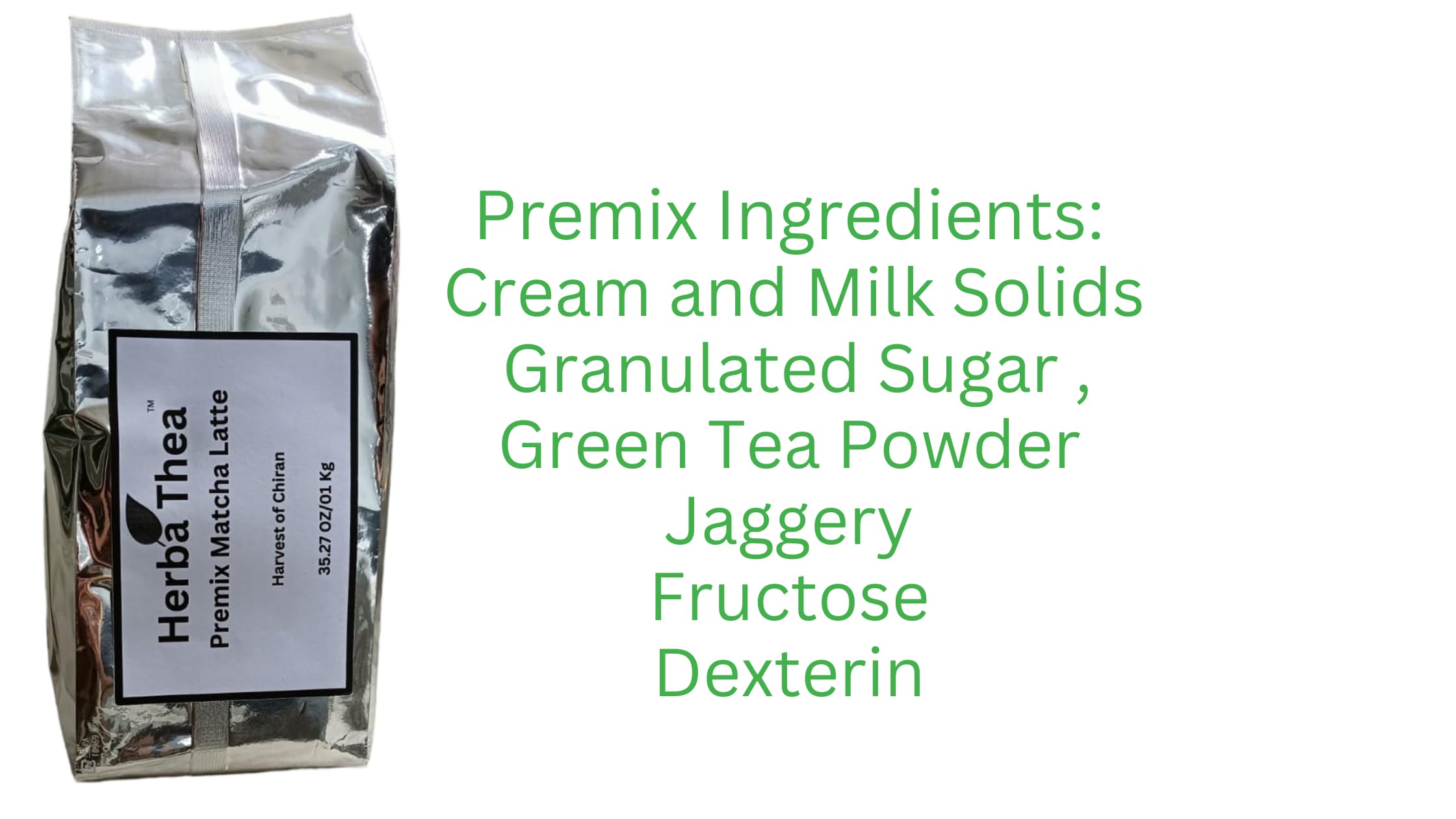 Herba Thea Premix Matcha Latte Powder 2 20LB 1kg Ready to Drink Made in Japan — view 2