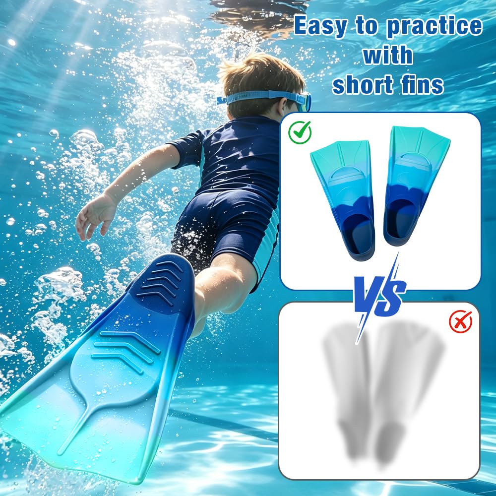 Mineup Pinne Da Immersione, Pinne Da Nuoto Corte, Pinne Da Allenamento Per Nuoto in Silicone, Pinne Corte Per Snorkeling, Pinne Da Snorkeling, Pinne Galleggianti Per Immersioni(33-35)