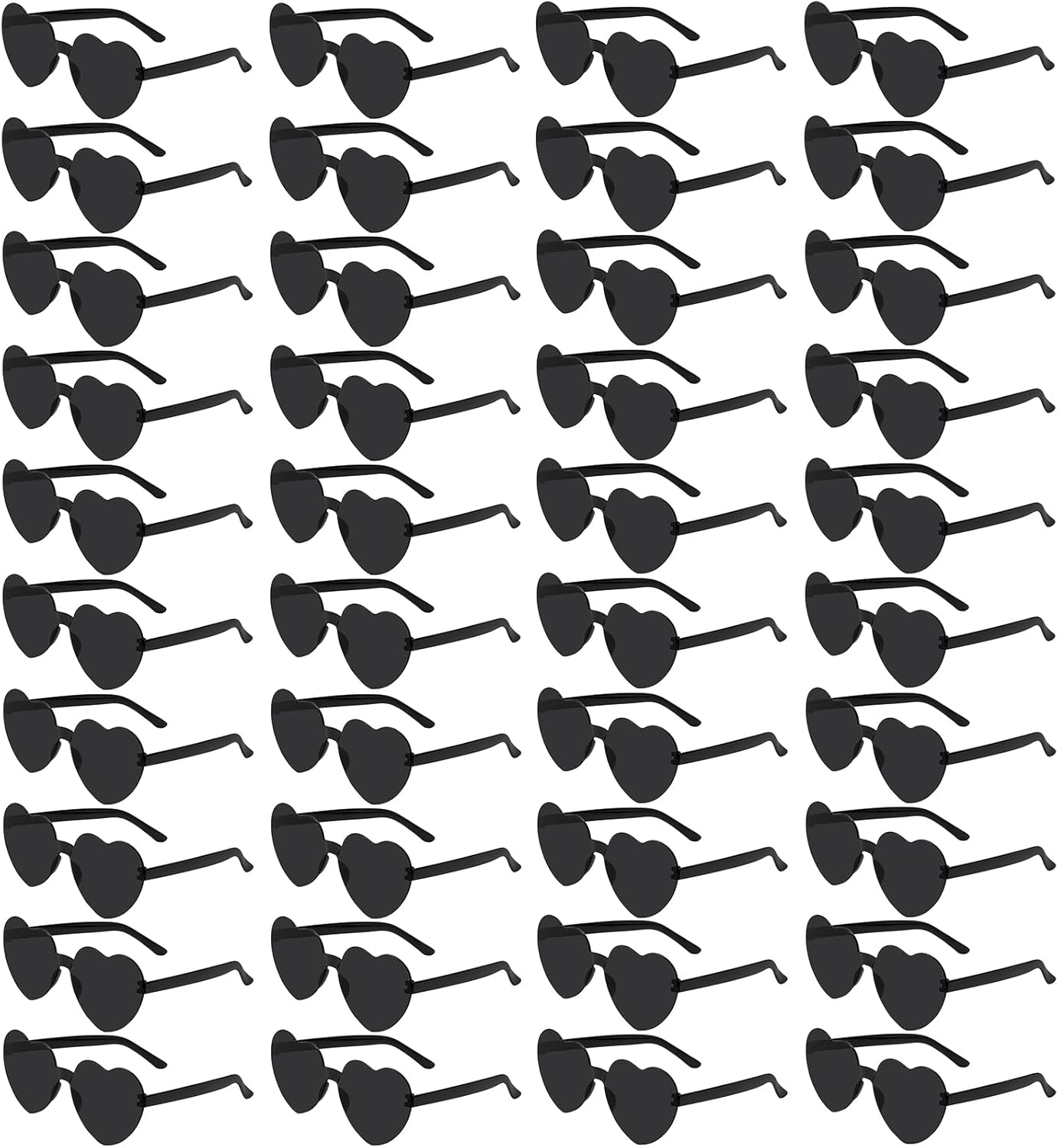 40 Pairs Heart Shaped Sunglasses Bulk, Colorful Rimless Fun Heart Sunglasses for Women Party Favors