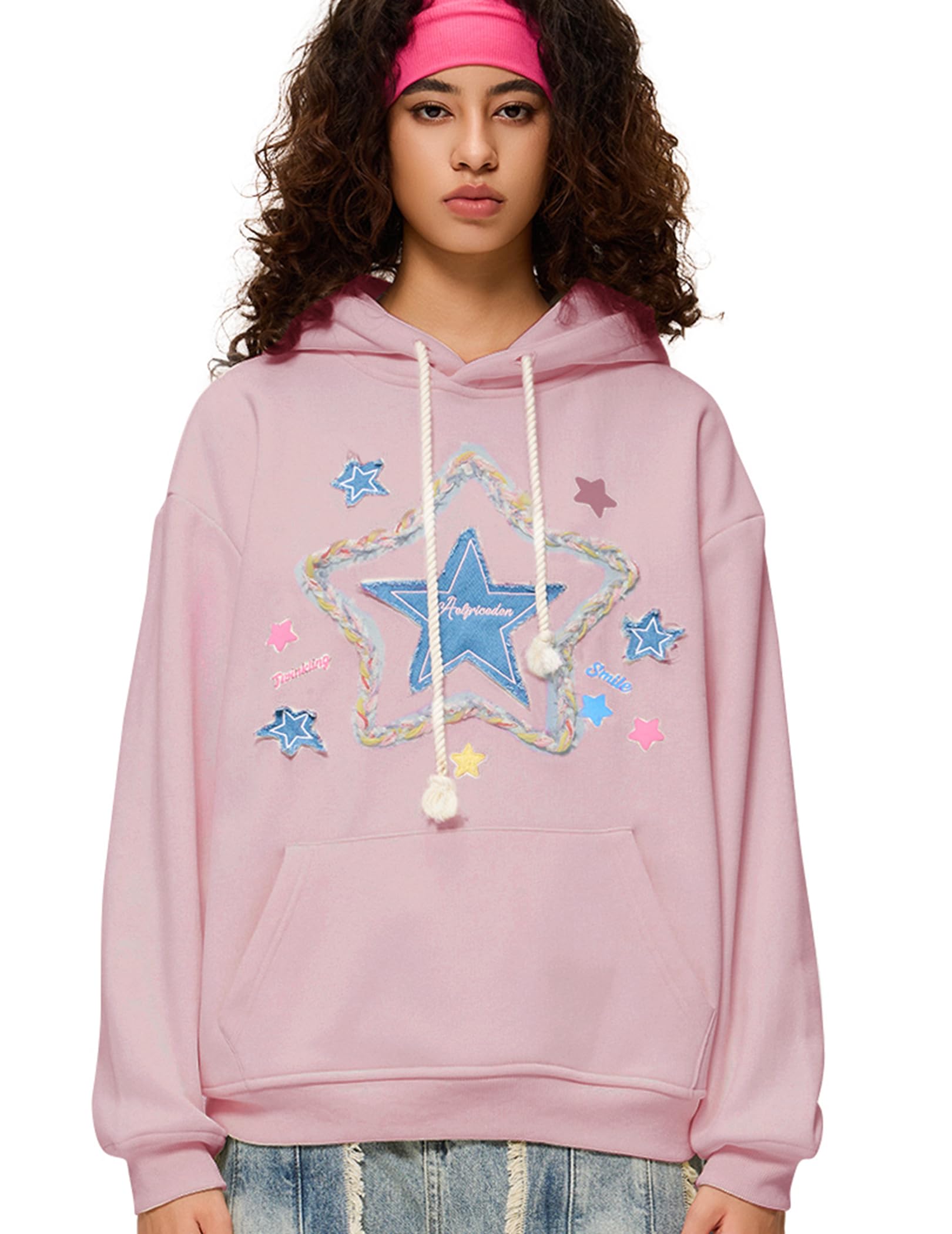 Aelfric Eden Damen Hoodie mit Kapuze Oversized Kapuzenpullover mit Tasche Pullover Langarm Sweatshirt Baumwolle Freizeit Hoody Oberteile