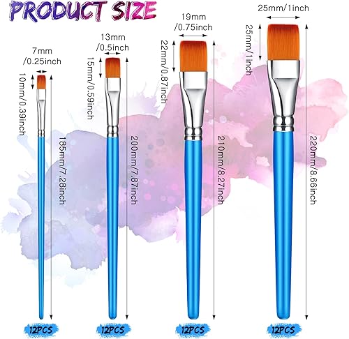 Miniatura 2 de Juego de 48 pinceles de pintura acrílica, pincel pequeño, pintura a granel, pintura de madera, pinceles de pintura de madera, manualidades, niños,