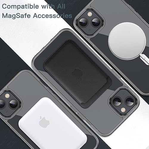 Miniatura 4 de JETech Funda magnética para iPhone 13 de 6.1 pulgadas, compatible con carga inalámbrica MagSafe, a prueba de golpes, parte trasera transparente