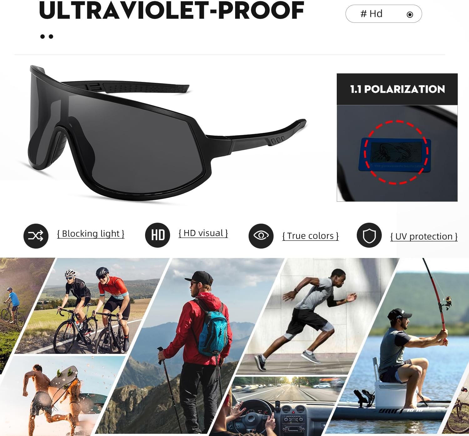 Sports Polarized Sunglasses for Men Women Cycling Driving Fishing Sunglasses UV Protection - Image 6