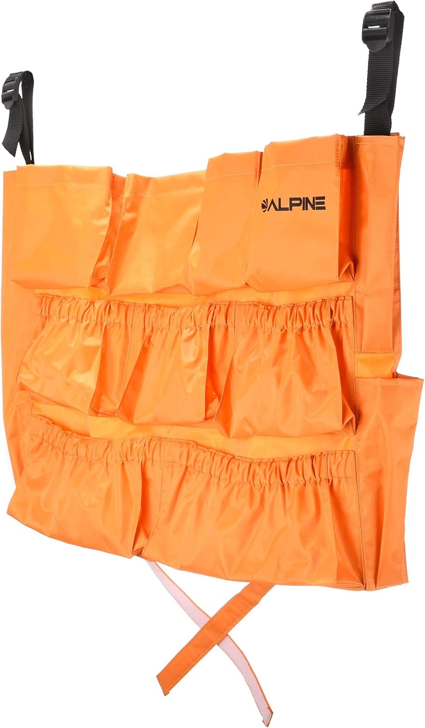 Alpine Trash Can Caddy Bag - 12 Pockets Commercial Cleaning Caddy Bag for Brute & all Industrial Trash Cans & Garbage Bins - Heavy Duty Washing Machine Friendly Yellow Trash Can Caddy Bag with Straps