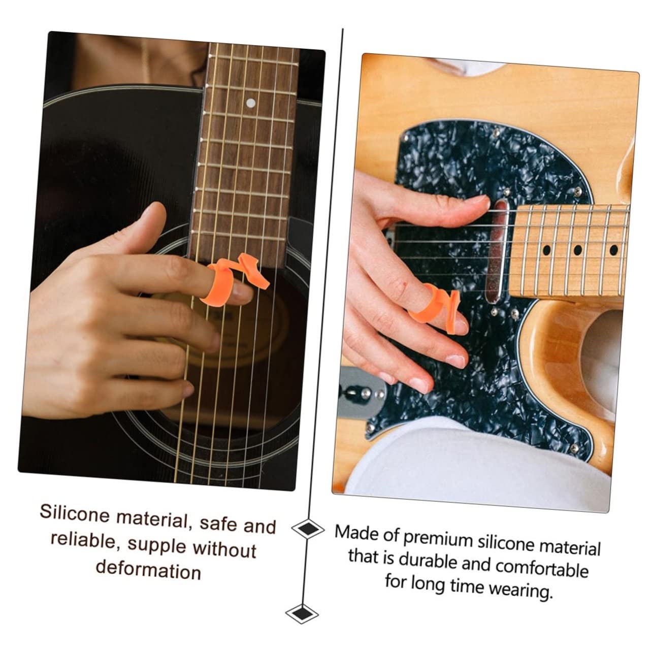 6 Pièces Choisir Médiator De Guitare Housse De Médiator Organisateur De Choix Pièces D'instruments Couverture De Médiators De Guitare Sélectionne Non Gel De Silice Orange