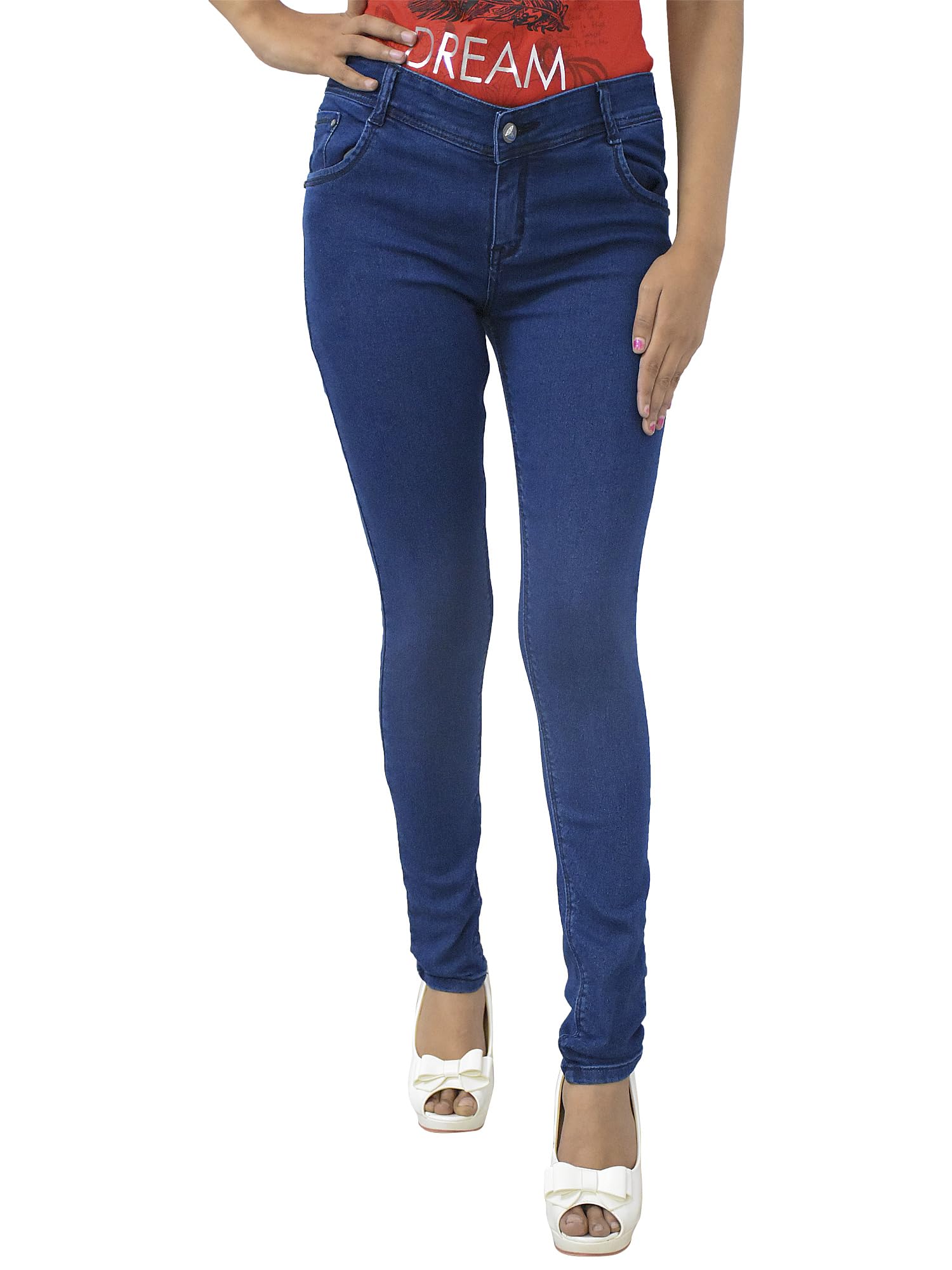 Women Slim fit Plain Denim Jeans (Navy)-picture-14