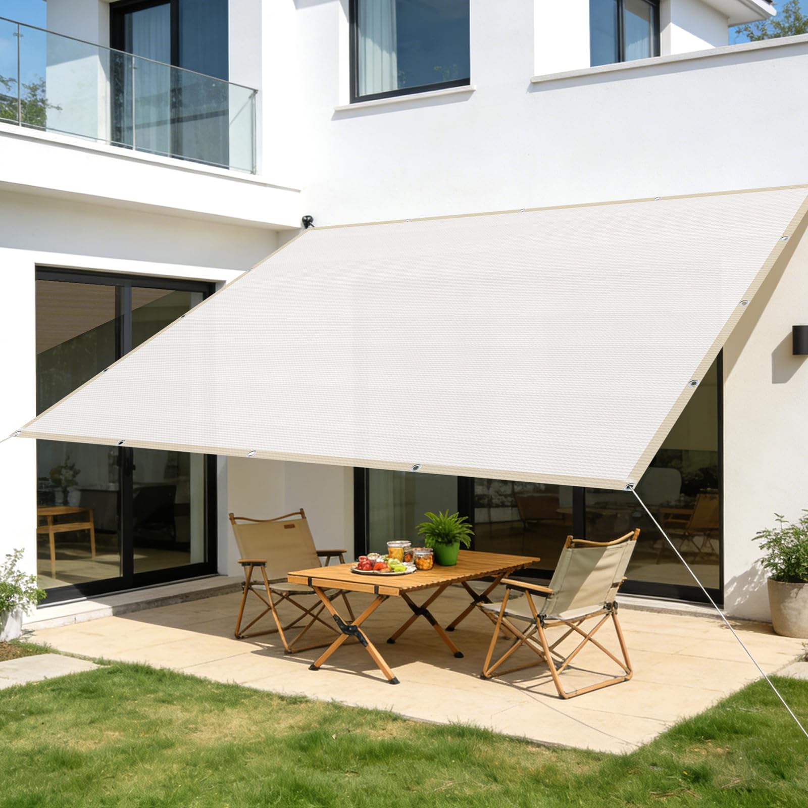 日よけサンシェード　色アイボリー Amazon.co.jp: SEASONS 日除け シェード（180×180cm）ベランダ/屋外/庭