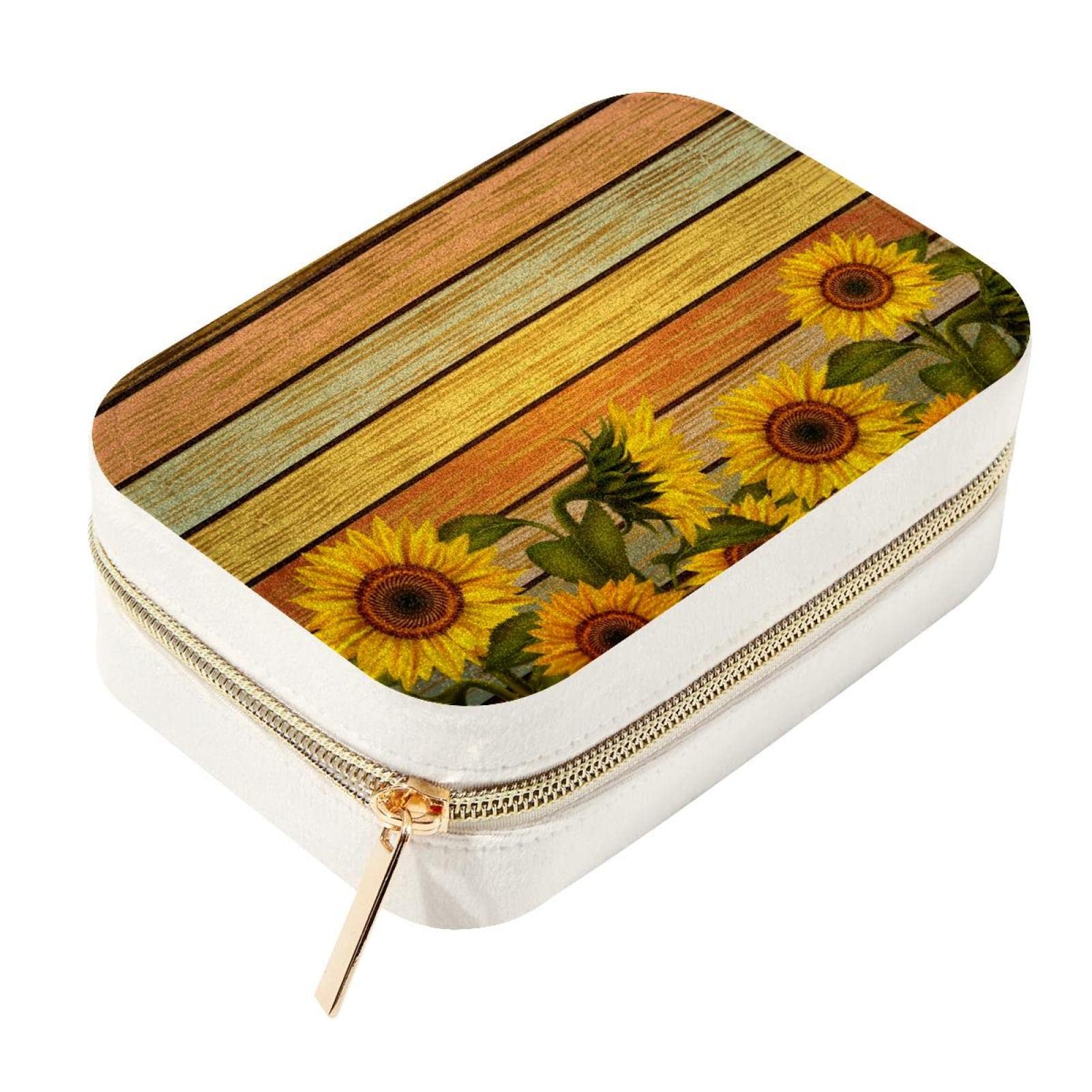 Mini boîte à bijoux velours premium et motif tournesol