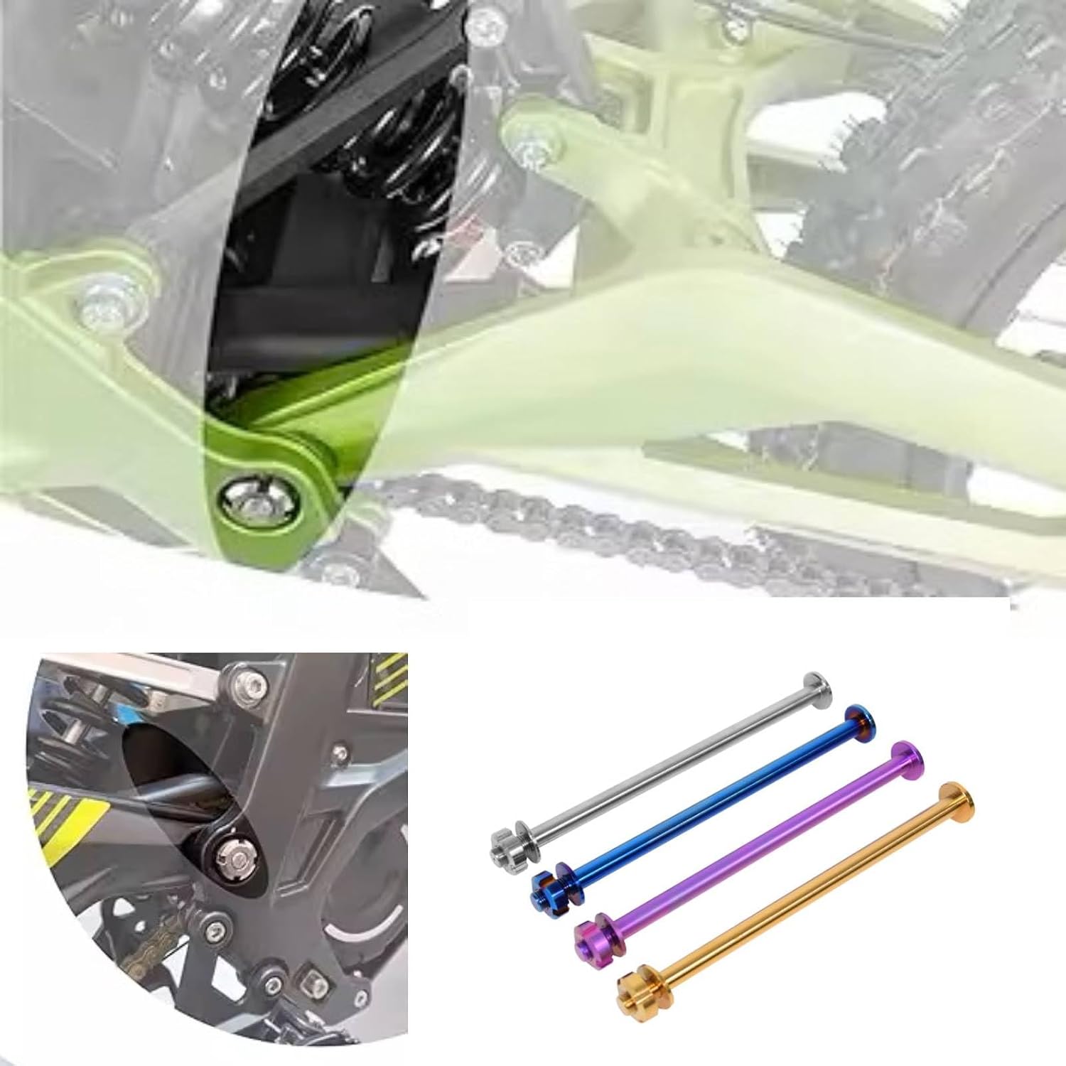 Gold Titanium Center Shaft with Nut for Surron Light Bee X S,Segway X160 X260,Off-Road Dirt Bike Motorcycle Suron Upgrade Accessories, Sur-ron Part for Durability and Style