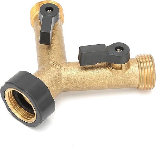 Miniatura 6 de plplaaoo Divisor de manguera de jardín de latón, divisor de manguera, divisor de manguera de 2 vías, conector de manguera de rosca hembra G34,