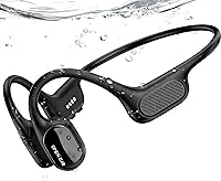 Lazygoose IP68 Waterproof Bone Conduction Swimming Headphones 32GB MP3 Bluetooth Open-Ear for Swimming Running Cycling Black