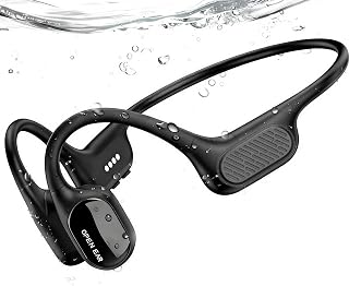 Lazygoose IP68 Waterproof Bone Conduction Swimming Headphones 32GB MP3 Bluetooth Open-Ear for Swimming Running Cycling Black