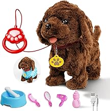 Dog Toy Children Interactive Plush Dog with Lead for Running and Barking Toy, Dog Game Interactive Running Dog for Children Boys Girls 2 3 4 Years Gift Ideas