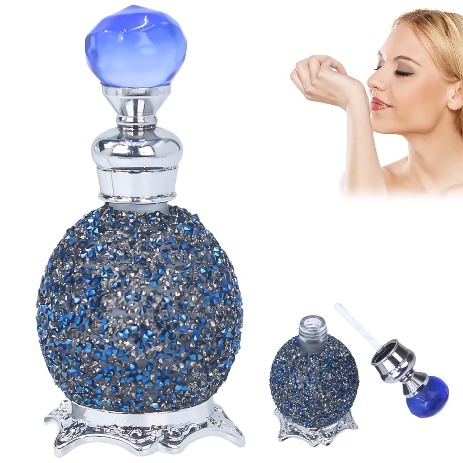 Arabian Perfume Oil Arabic Perfume Oil 15ml Long Lasting Fragrance Dubai with Luxurious Bottle for Women & Girls, with 2Pcs 6ml Random Roll Ball