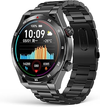 EarlySincere Smart Watches for Men with Blood Pressure, 1.39" HD Fitness Watch, Smartwatches with Heart Rate Blood Oxygen Sleep Monitor for Android and iPhone, with Replaceable Silicone Strap