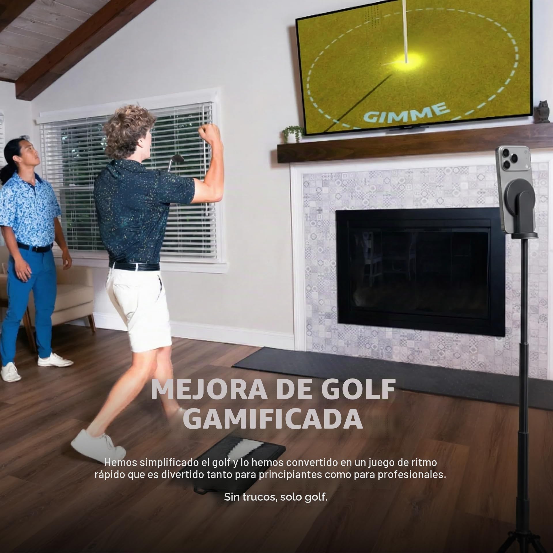 Golf Daddy Ayuda de práctica de Golf en casa sin Bola alimentada por IA