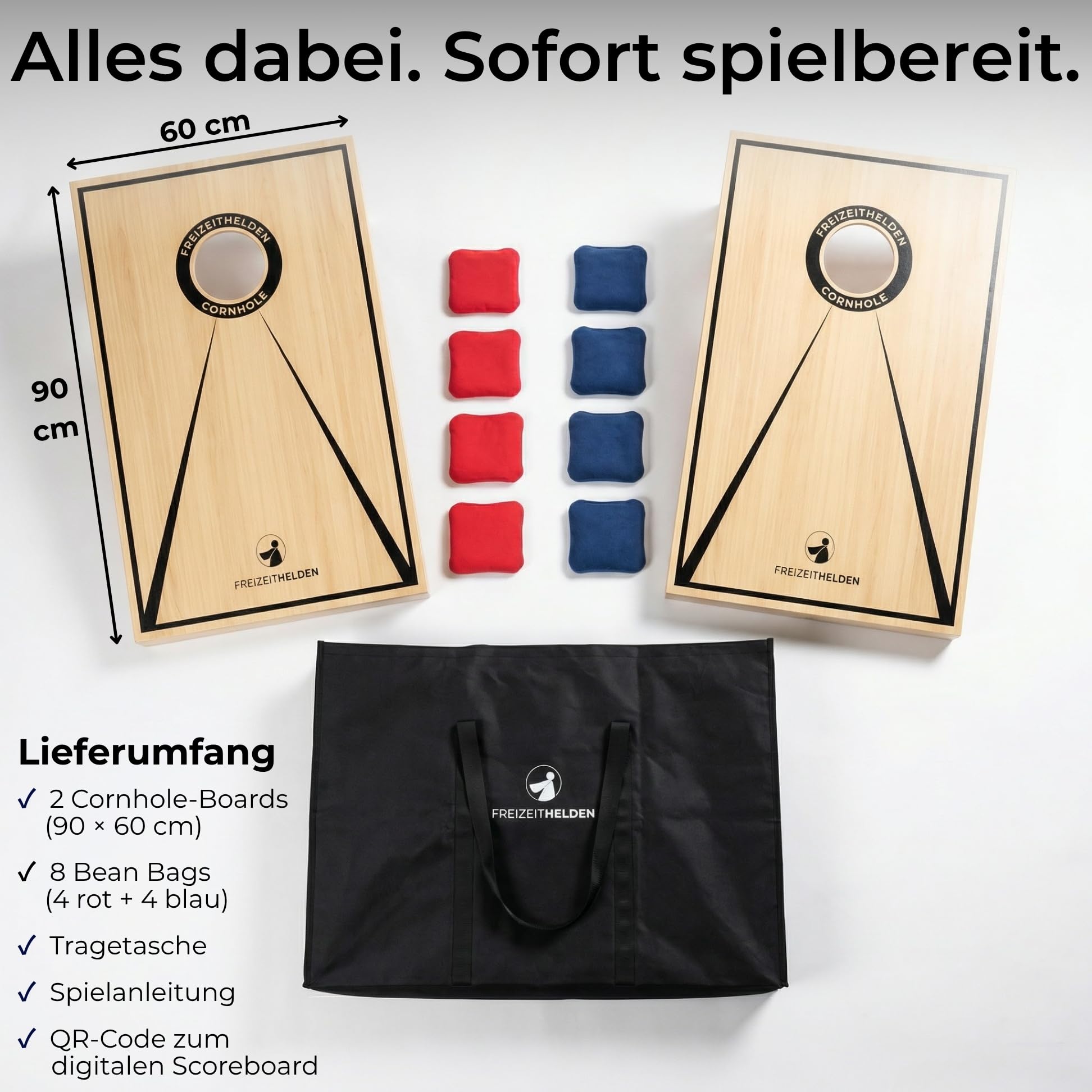 Cornhole Spiel Sackloch Outdoor - Premium Set Wurfspiel für Erwachsene & Kinder